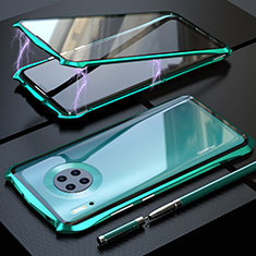 Coque Rebord Bumper Luxe Aluminum Metal Miroir 360 Degres Housse Etui Aimant M08 pour Huawei Mate 30 Pro 5G Vert