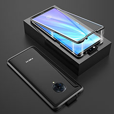 Coque Rebord Bumper Luxe Aluminum Metal Miroir 360 Degres Housse Etui Aimant M08 pour Vivo Nex 3 Noir