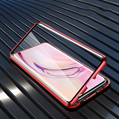 Coque Rebord Bumper Luxe Aluminum Metal Miroir 360 Degres Housse Etui Aimant M08 pour Xiaomi Mi 10 Pro Rouge