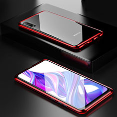 Coque Rebord Bumper Luxe Aluminum Metal Miroir 360 Degres Housse Etui Aimant M09 pour Huawei P Smart Z (2019) Rouge