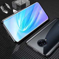 Coque Rebord Bumper Luxe Aluminum Metal Miroir 360 Degres Housse Etui Aimant M09 pour Vivo Nex 3 5G Noir