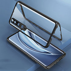 Coque Rebord Bumper Luxe Aluminum Metal Miroir 360 Degres Housse Etui Aimant M09 pour Xiaomi Mi 10 Noir