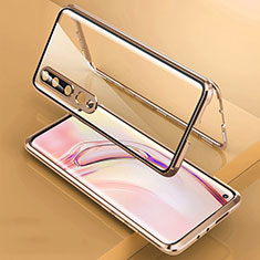Coque Rebord Bumper Luxe Aluminum Metal Miroir 360 Degres Housse Etui Aimant M09 pour Xiaomi Mi 10 Or