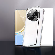 Coque Rebord Bumper Luxe Aluminum Metal Miroir 360 Degres Housse Etui Aimant P01 pour Huawei Honor Magic4 Lite 5G Argent