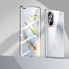 Coque Rebord Bumper Luxe Aluminum Metal Miroir 360 Degres Housse Etui Aimant P01 pour Huawei Nova 10 Pro Argent