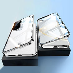 Coque Rebord Bumper Luxe Aluminum Metal Miroir 360 Degres Housse Etui Aimant P01 pour Huawei Nova 11 Ultra Argent