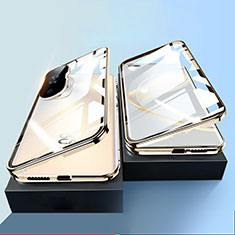 Coque Rebord Bumper Luxe Aluminum Metal Miroir 360 Degres Housse Etui Aimant P01 pour Huawei Nova 11 Ultra Or