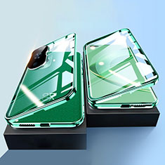 Coque Rebord Bumper Luxe Aluminum Metal Miroir 360 Degres Housse Etui Aimant P01 pour Huawei Nova 11 Ultra Vert