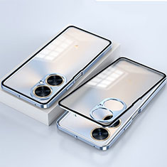 Coque Rebord Bumper Luxe Aluminum Metal Miroir 360 Degres Housse Etui Aimant P01 pour Huawei Nova 11i Bleu