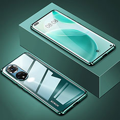 Coque Rebord Bumper Luxe Aluminum Metal Miroir 360 Degres Housse Etui Aimant P01 pour Huawei Nova 9 Pro Vert