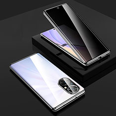 Coque Rebord Bumper Luxe Aluminum Metal Miroir 360 Degres Housse Etui Aimant P01 pour Huawei Nova 9 SE Argent