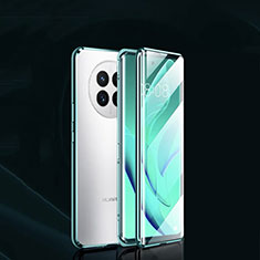 Coque Rebord Bumper Luxe Aluminum Metal Miroir 360 Degres Housse Etui Aimant P01 pour Huawei Nova Y91 Vert