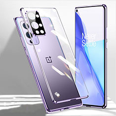 Coque Rebord Bumper Luxe Aluminum Metal Miroir 360 Degres Housse Etui Aimant P01 pour OnePlus 9R 5G Violet