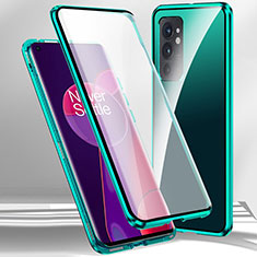 Coque Rebord Bumper Luxe Aluminum Metal Miroir 360 Degres Housse Etui Aimant P01 pour OnePlus 9RT 5G Vert