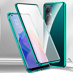 Coque Rebord Bumper Luxe Aluminum Metal Miroir 360 Degres Housse Etui Aimant P01 pour OnePlus Nord CE 3 5G Vert