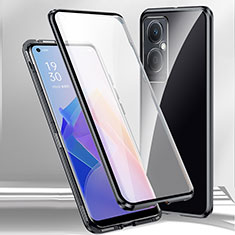 Coque Rebord Bumper Luxe Aluminum Metal Miroir 360 Degres Housse Etui Aimant P01 pour OnePlus Nord CE 3 Lite 5G Noir