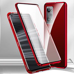 Coque Rebord Bumper Luxe Aluminum Metal Miroir 360 Degres Housse Etui Aimant P01 pour Oppo K10 Pro 5G Rouge