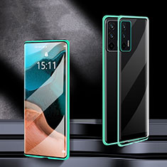 Coque Rebord Bumper Luxe Aluminum Metal Miroir 360 Degres Housse Etui Aimant P01 pour Realme GT Neo 5G Vert