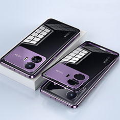 Coque Rebord Bumper Luxe Aluminum Metal Miroir 360 Degres Housse Etui Aimant P01 pour Realme GT Neo5 SE 5G Violet