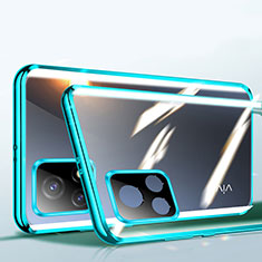 Coque Rebord Bumper Luxe Aluminum Metal Miroir 360 Degres Housse Etui Aimant P01 pour Vivo iQOO U3 5G Vert