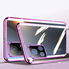 Coque Rebord Bumper Luxe Aluminum Metal Miroir 360 Degres Housse Etui Aimant P01 pour Vivo iQOO U3x 5G Violet