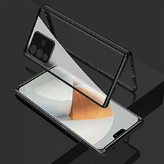 Coque Rebord Bumper Luxe Aluminum Metal Miroir 360 Degres Housse Etui Aimant P01 pour Vivo V23 Pro 5G Noir