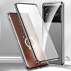 Coque Rebord Bumper Luxe Aluminum Metal Miroir 360 Degres Housse Etui Aimant P01 pour Vivo X Note Argent