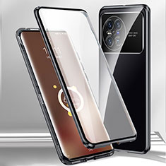 Coque Rebord Bumper Luxe Aluminum Metal Miroir 360 Degres Housse Etui Aimant P01 pour Vivo X Note Noir