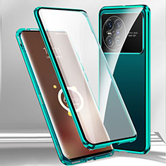 Coque Rebord Bumper Luxe Aluminum Metal Miroir 360 Degres Housse Etui Aimant P01 pour Vivo X Note Vert