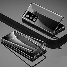 Coque Rebord Bumper Luxe Aluminum Metal Miroir 360 Degres Housse Etui Aimant P01 pour Vivo X70 Pro 5G Noir