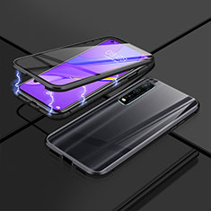 Coque Rebord Bumper Luxe Aluminum Metal Miroir 360 Degres Housse Etui Aimant P01 pour Vivo Y70S 5G Noir