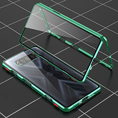 Coque Rebord Bumper Luxe Aluminum Metal Miroir 360 Degres Housse Etui Aimant P01 pour Xiaomi Black Shark 5 RS 5G Vert