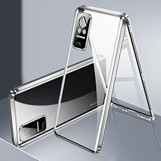 Coque Rebord Bumper Luxe Aluminum Metal Miroir 360 Degres Housse Etui Aimant P01 pour Xiaomi Civi 1S 5G Argent