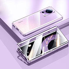 Coque Rebord Bumper Luxe Aluminum Metal Miroir 360 Degres Housse Etui Aimant P01 pour Xiaomi Civi 2 5G Violet