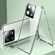 Coque Rebord Bumper Luxe Aluminum Metal Miroir 360 Degres Housse Etui Aimant P01 pour Xiaomi Mi 13 5G Vert