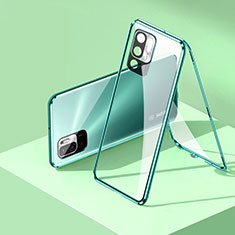 Coque Rebord Bumper Luxe Aluminum Metal Miroir 360 Degres Housse Etui Aimant P01 pour Xiaomi POCO M3 Pro 5G Vert