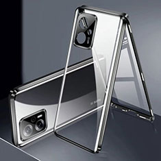 Coque Rebord Bumper Luxe Aluminum Metal Miroir 360 Degres Housse Etui Aimant P01 pour Xiaomi Poco X4 GT 5G Noir