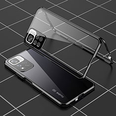 Coque Rebord Bumper Luxe Aluminum Metal Miroir 360 Degres Housse Etui Aimant P01 pour Xiaomi Poco X4 NFC Noir