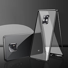 Coque Rebord Bumper Luxe Aluminum Metal Miroir 360 Degres Housse Etui Aimant P01 pour Xiaomi Redmi 10X Pro 5G Noir