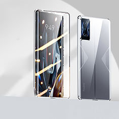 Coque Rebord Bumper Luxe Aluminum Metal Miroir 360 Degres Housse Etui Aimant P01 pour Xiaomi Redmi K50 Gaming AMG F1 5G Argent