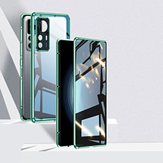 Coque Rebord Bumper Luxe Aluminum Metal Miroir 360 Degres Housse Etui Aimant P01 pour Xiaomi Redmi K50 Ultra 5G Vert