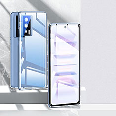 Coque Rebord Bumper Luxe Aluminum Metal Miroir 360 Degres Housse Etui Aimant P01 pour Xiaomi Redmi K60 5G Bleu