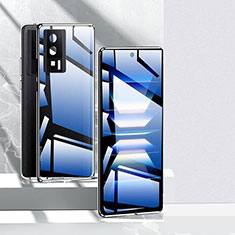 Coque Rebord Bumper Luxe Aluminum Metal Miroir 360 Degres Housse Etui Aimant P01 pour Xiaomi Redmi K60 Pro 5G Noir