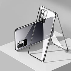 Coque Rebord Bumper Luxe Aluminum Metal Miroir 360 Degres Housse Etui Aimant P01 pour Xiaomi Redmi Note 11 SE 5G Noir