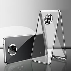 Coque Rebord Bumper Luxe Aluminum Metal Miroir 360 Degres Housse Etui Aimant P01 pour Xiaomi Redmi Note 9 5G Argent