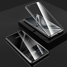 Coque Rebord Bumper Luxe Aluminum Metal Miroir 360 Degres Housse Etui Aimant P02 pour Huawei Honor V40 5G Noir