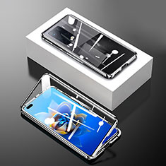 Coque Rebord Bumper Luxe Aluminum Metal Miroir 360 Degres Housse Etui Aimant P02 pour Huawei Mate X2 Noir