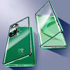 Coque Rebord Bumper Luxe Aluminum Metal Miroir 360 Degres Housse Etui Aimant P02 pour Huawei Nova 11 Ultra Vert