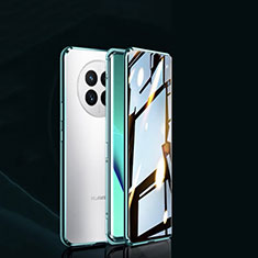 Coque Rebord Bumper Luxe Aluminum Metal Miroir 360 Degres Housse Etui Aimant P02 pour Huawei Nova Y91 Vert