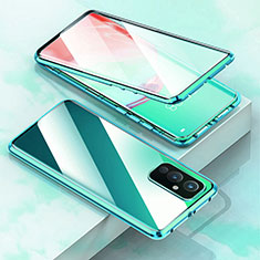 Coque Rebord Bumper Luxe Aluminum Metal Miroir 360 Degres Housse Etui Aimant P02 pour OnePlus 9 5G Vert